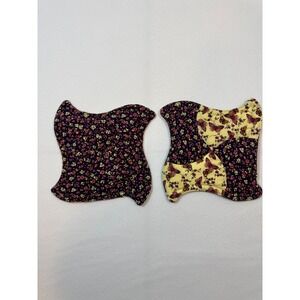 Handmade Quilted Pot Holders Set of 2 OS Plum Yellow Butterfly Floral